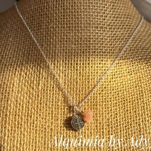 Dainty Saint Benedict Necklace  Minimalist Protection Pendant  /925Silver Chain